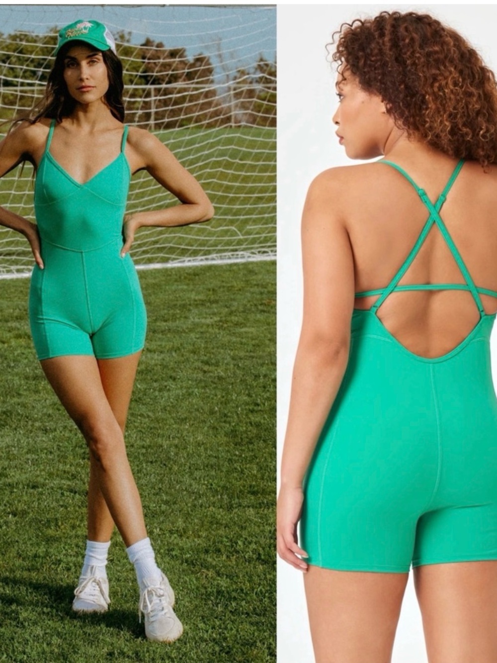 NWT L*SPACE Active Owen Romper Medium Ivy Green Athletic One Piece $130